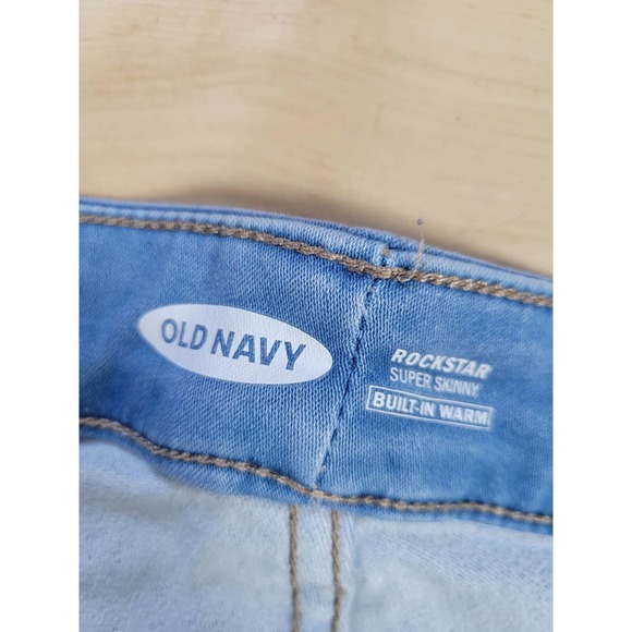 Old Navy Rockstar Super Skinny Jeans Size 26W Built-In Warmth Light Wash EXCELLE - Picture 6 of 6